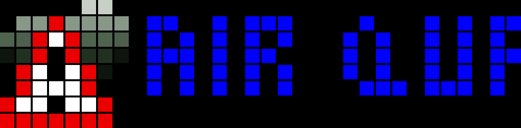 GIF of an air quality alert scrolling on the display, with a custom alert icon of a triangle with an exclamation point within and a cloud in its background.